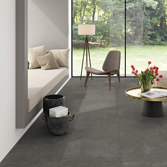 60×60 cm Cemento Elegante Nero / Carving (~208 SEK/m²)